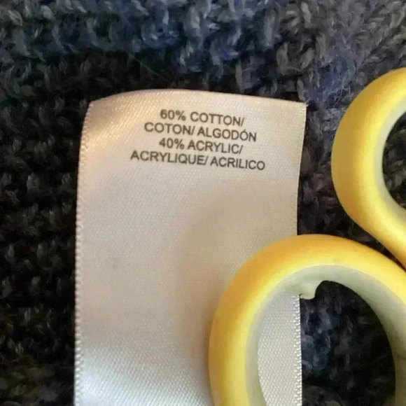 Lucky Brand Navy Blue cotton V Neck Mesh knit Top Pullover Size Medium - Picture 7 of 8